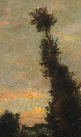 Its stark silhouette emphasizes the dramatic colors of the sky and the vastness of the landscape.