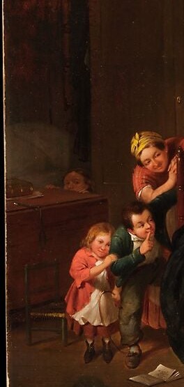 But the boy in the corner refuses to look up.