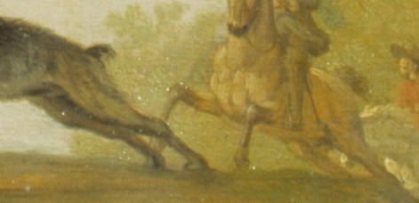 A man on horseback directs this chaotic chase.