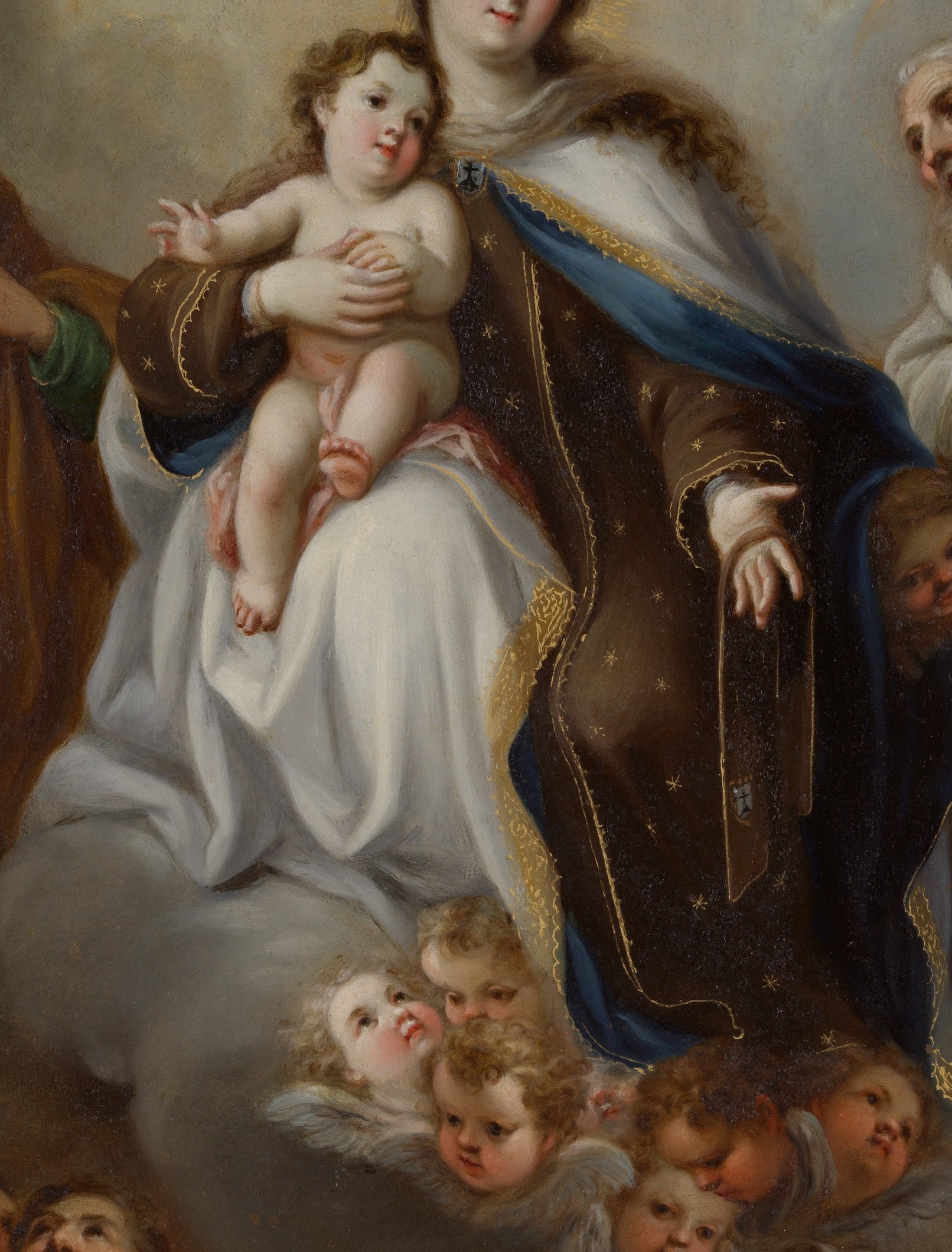The painter, Juan Francisco de Aguilera, built the entire composition on that transaction.
