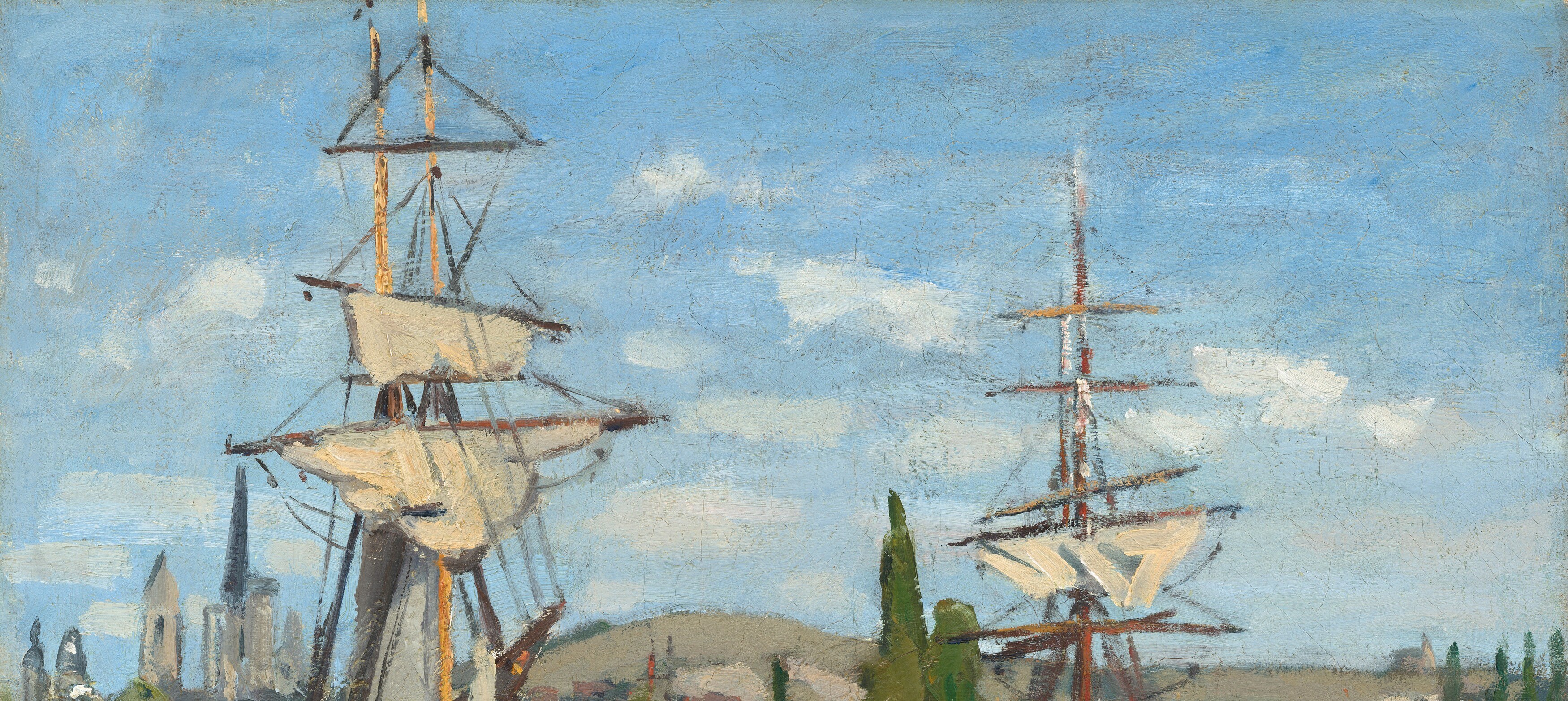 The sky, too, is painted to show fleeting weather.