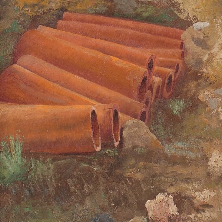 But these orange pipes represent a future of agricultural progress.