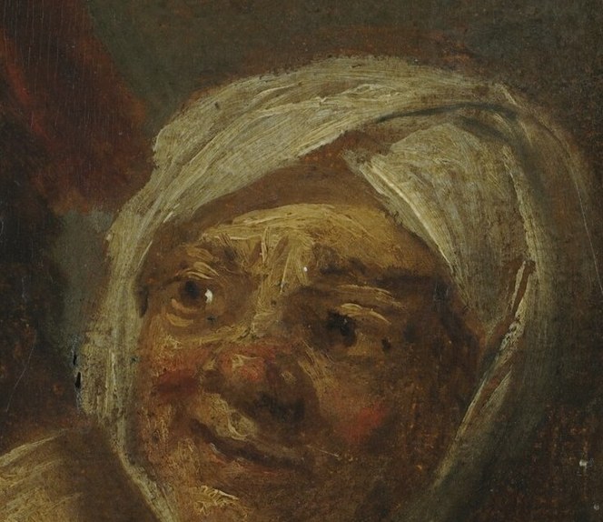 Her weathered features and subtle smile convey a sense of experience and quiet contentment.