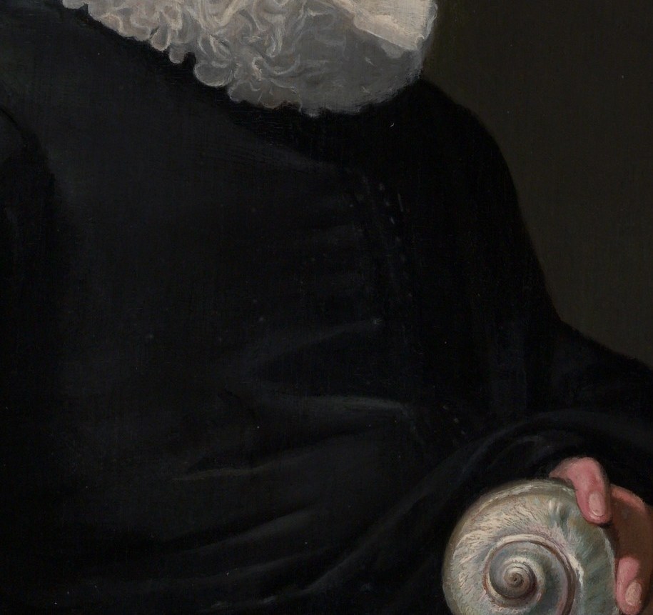 But the painting is called Portrait of a Man with a Shell.