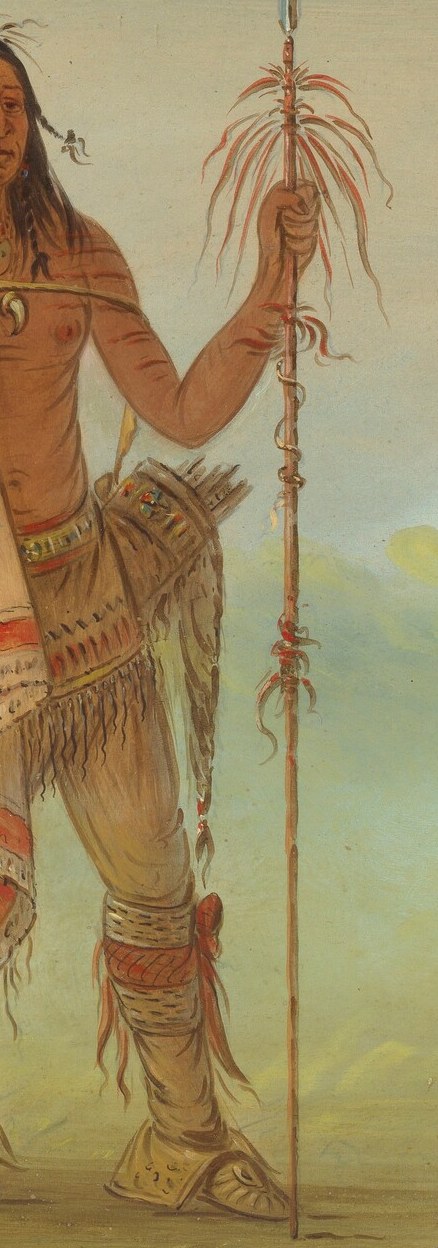 A tool of both defense and hunting, it signifies the warrior's role and the practical realities of their life.