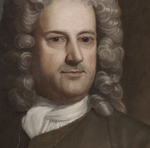 His direct gaze and slight smile convey a sense of calm confidence and social standing.