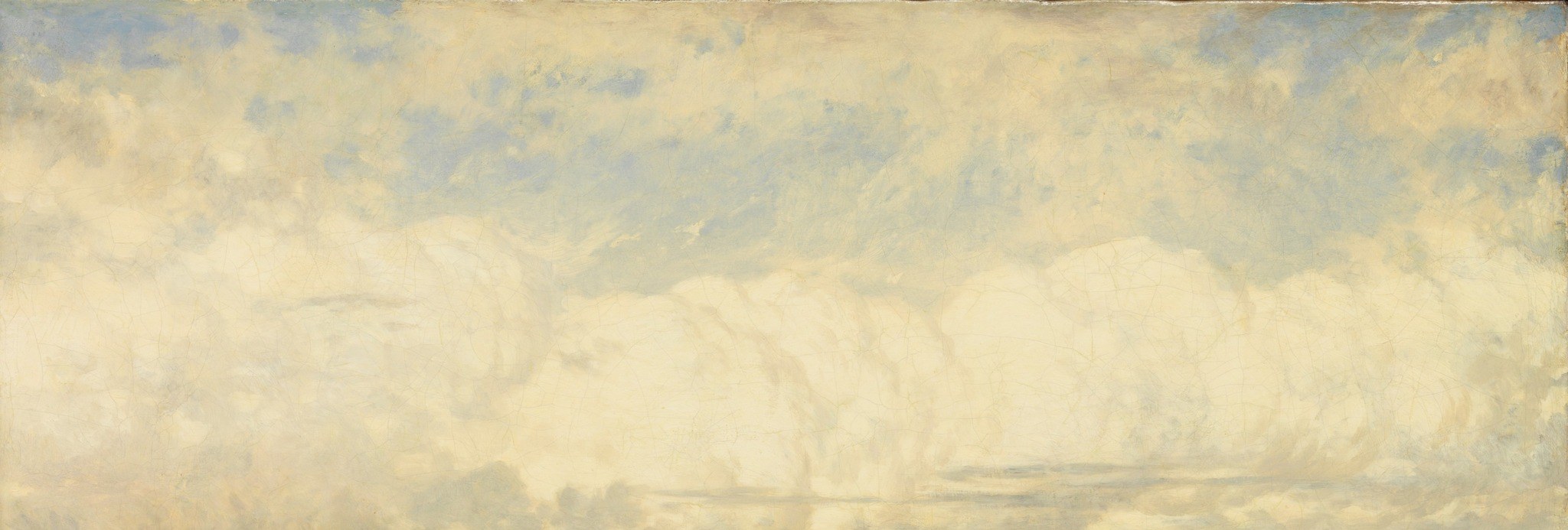 Sky occupies more than half the canvas, a deliberate inversion of classical hierarchy that aligns Dupré with British Romantics over French tradition