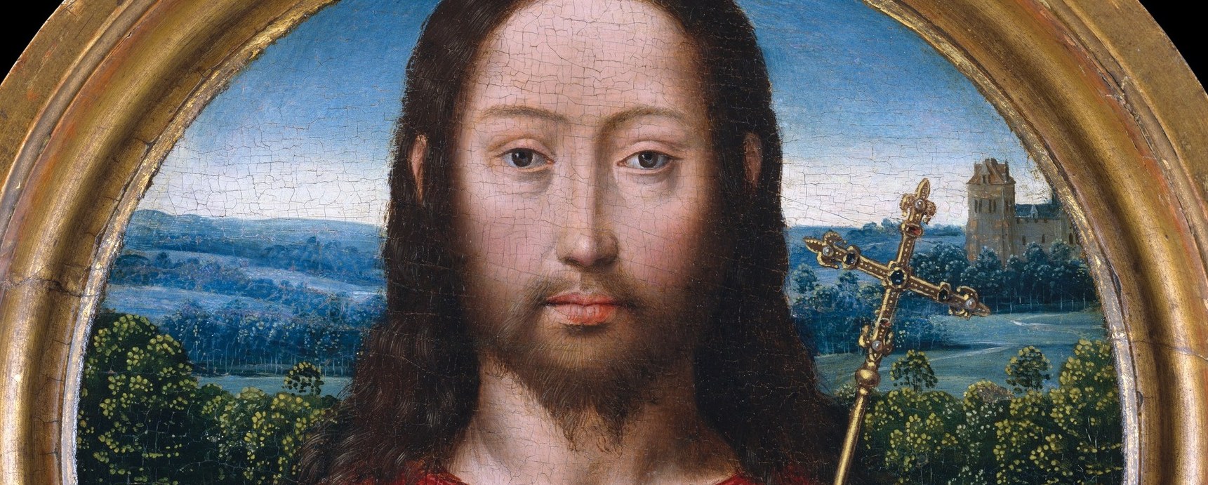 But this painter placed him not in gold, but in a real sky.