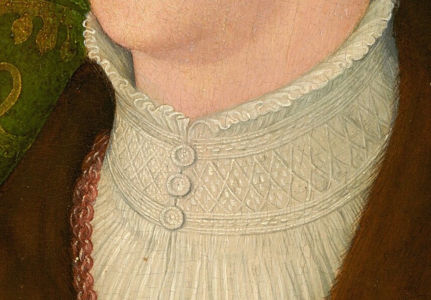 His meticulous detail captures every ruffle of the collar.