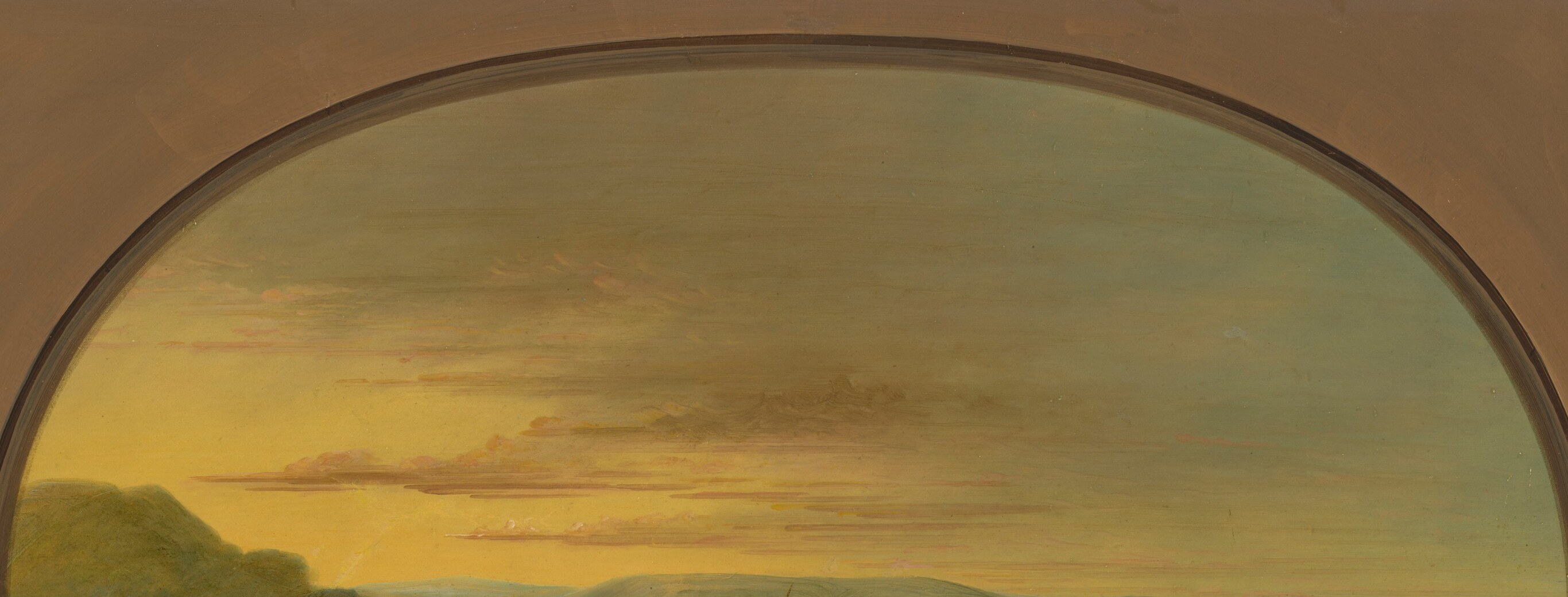 The warm, gradient hues of the sky evoke a sense of peace and the end of a day in this remote setting.