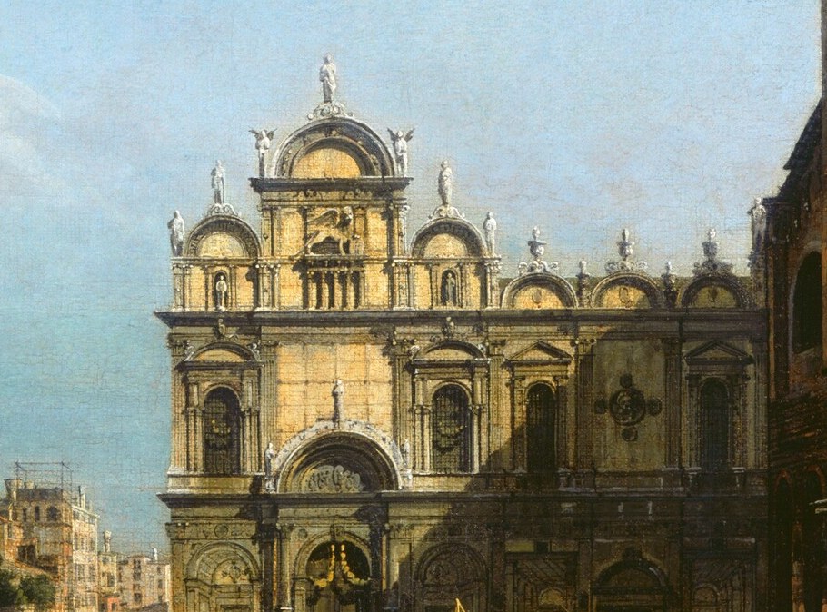 It shows the Campo di SS. Giovanni e Paolo, a famous piazza.