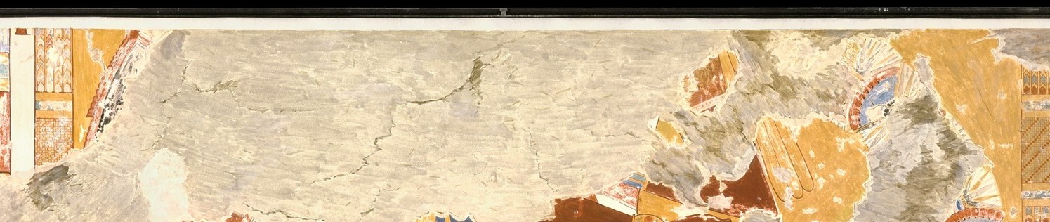 The kiosk's ornamental crown , likely including uraeus frieze and winged sun disk , demarcates the space beneath it as sacred and cosmically ordered.