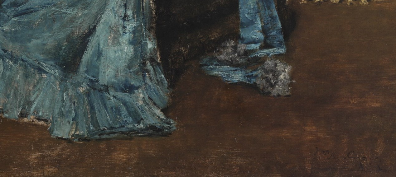 Chase painted her dress with loose, flashing strokes. Pure Impressionism.