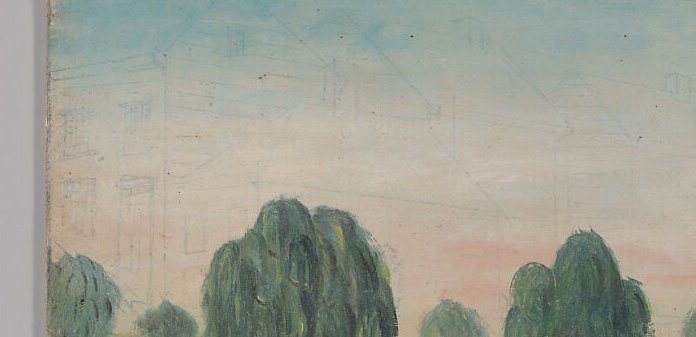 The willow trees are a Victorian symbol of mourning.
