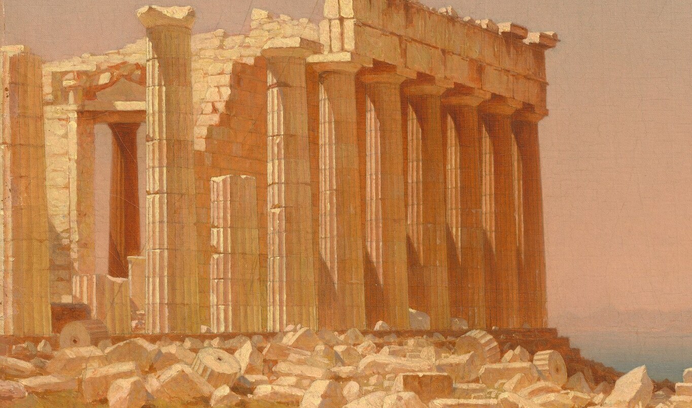 He painted these famous ruins from sketches by others.