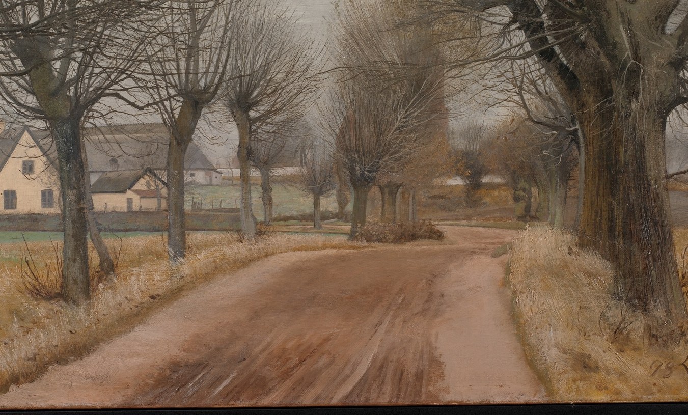 The ruts and tire tracks invite the viewer to imagine journeys taken and the passage of time.