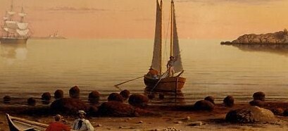 And these figures by the water's edge, they are the only sign of life.