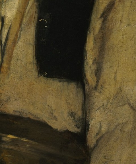 The artist created this tactile texture with thick brushstrokes.
