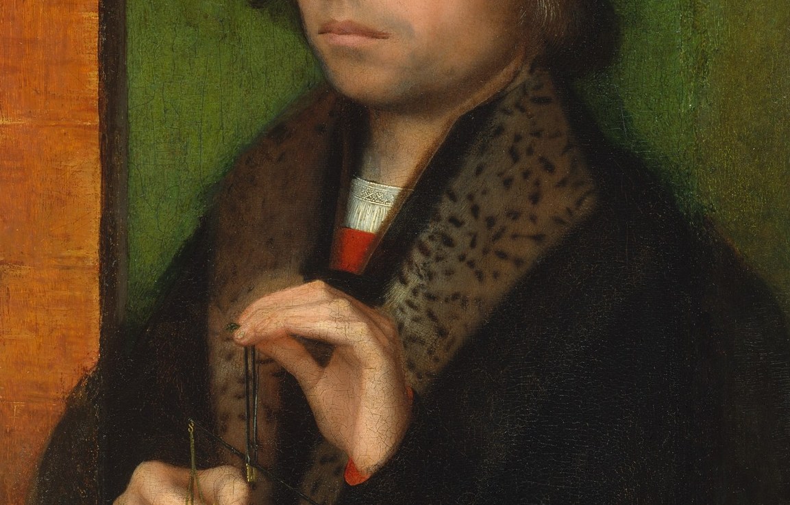 The broad, richly textured fur collar is the most technically ambitious passage in the painting , its pattern and pile reveal the Flemish master's command of surface detail and the sitter's wealth.