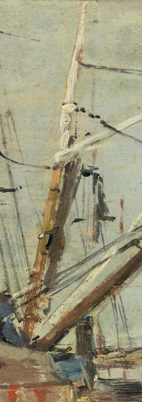 Its complex rigging suggests a working vessel, hinting at the labor involved in maritime trade.
