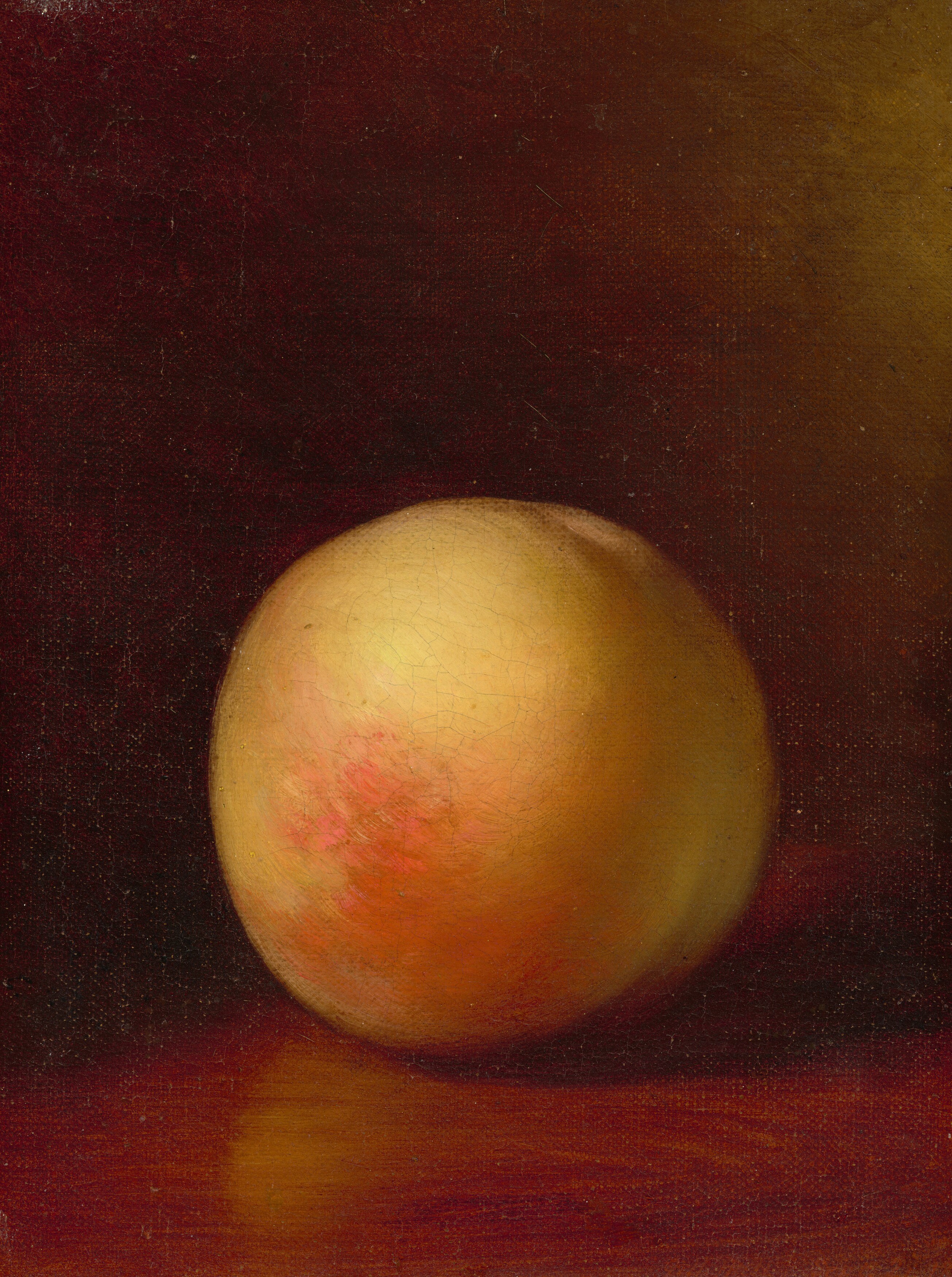 The prominent texture of the canvas is visible throughout, indicating the artist's technique and the materiality of the painting.