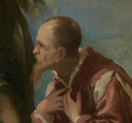 He shows Abraham receiving three divine visitors.