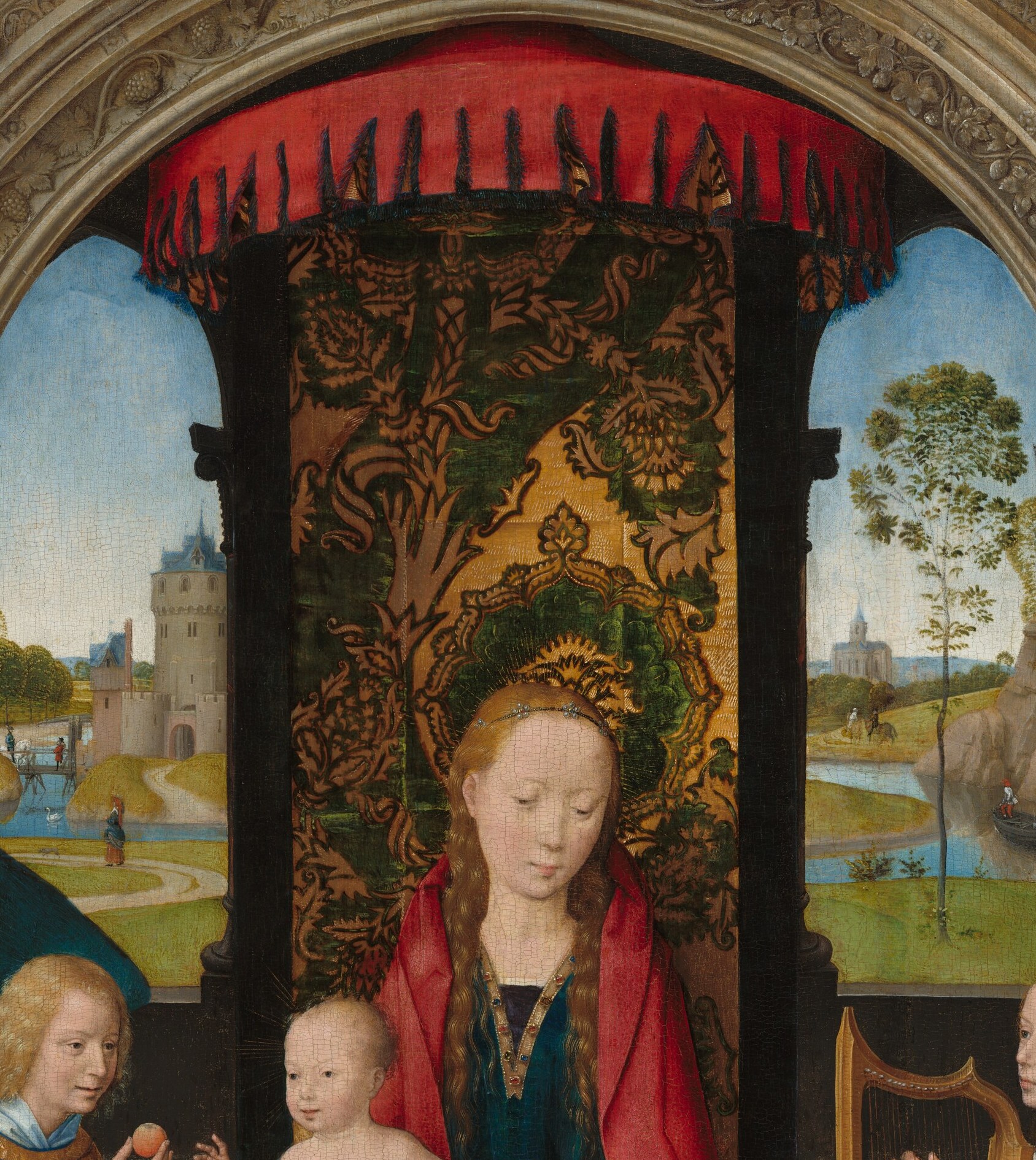 This gold behind the Virgin isn't a flat medieval icon.