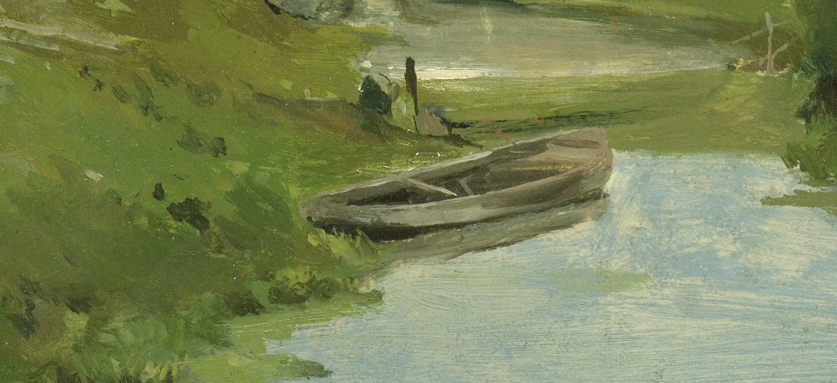 Now look closer. Green foliage dissolves into the river.