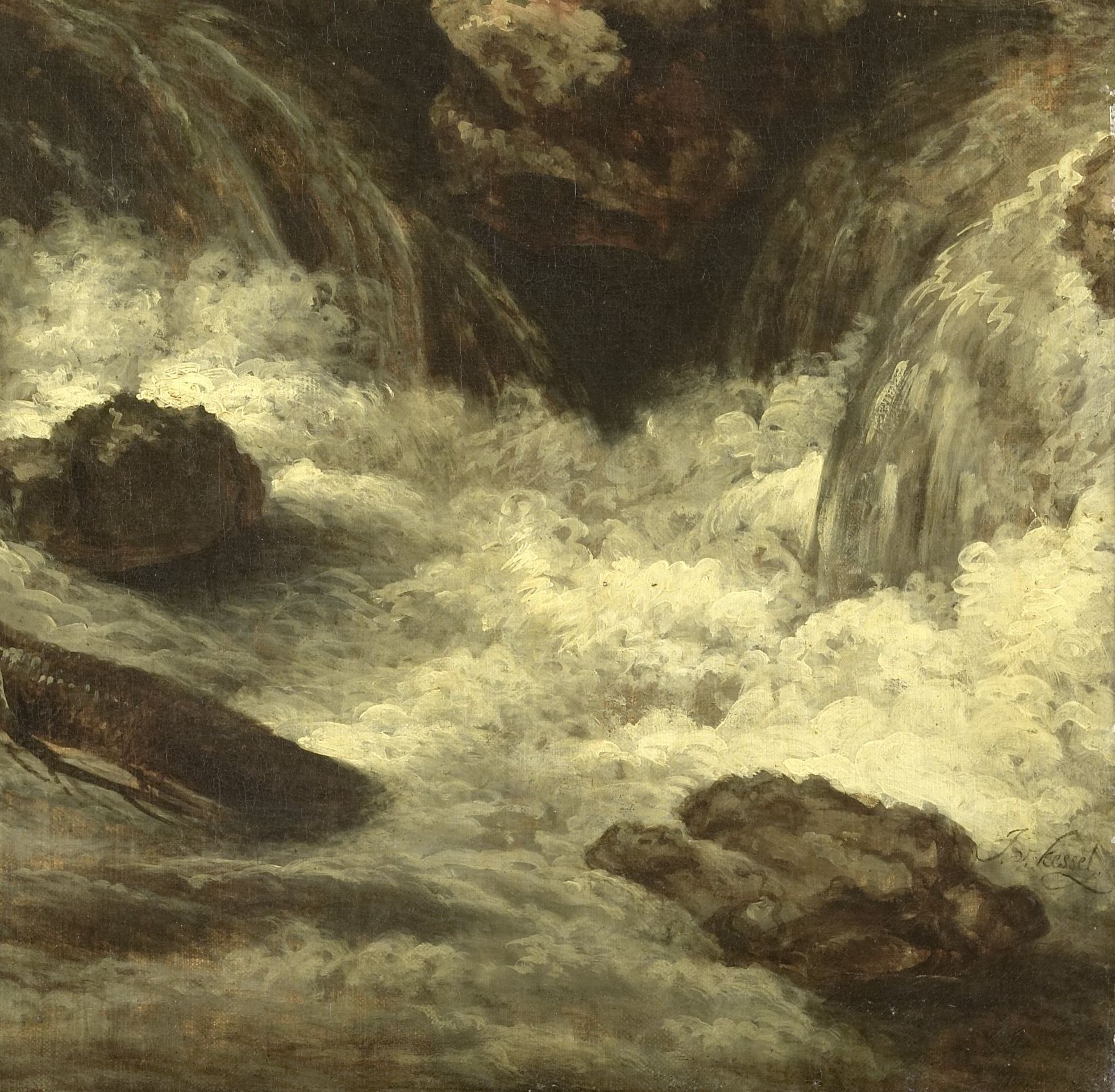 His waterfall scenes, like this one, were highly prized by collectors.