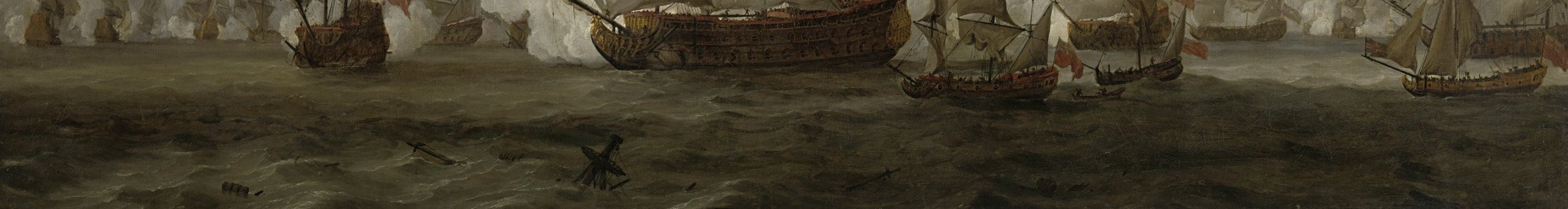 But look closely at the rough sea around the ships.