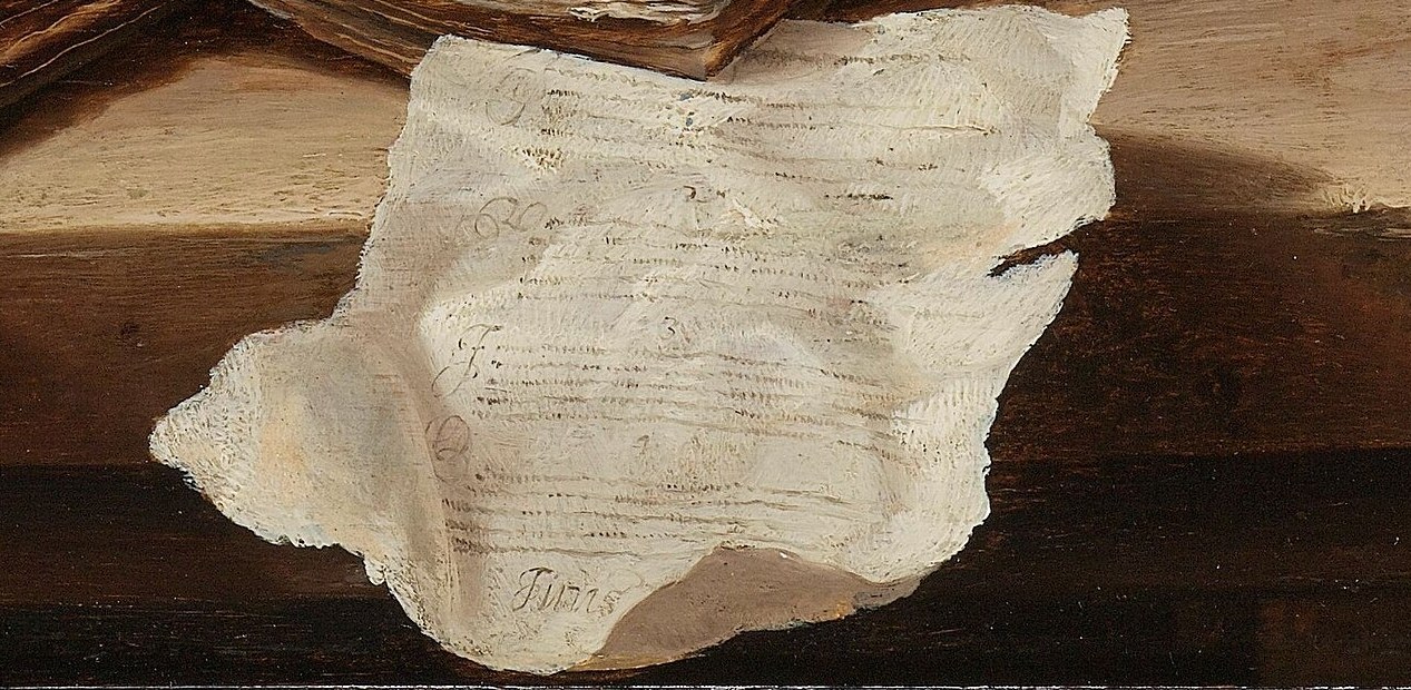 There is crumpled paper, half-hidden.