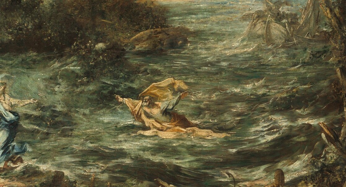 Magnasco's nervous impasto brushwork is most exposed here , the sea is almost calligraphic, closer to drawn marks than painted water.