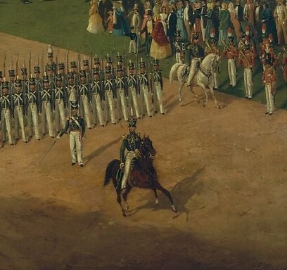 The artist himself was a member of this very regiment.