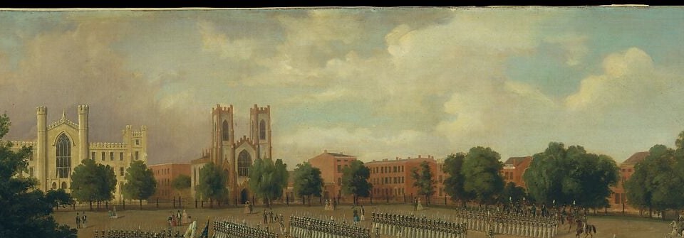 Look at the buildings across the square, a lost New York.