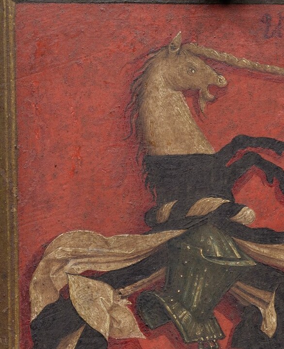 The unicorn crest symbolizes purity and grace.
