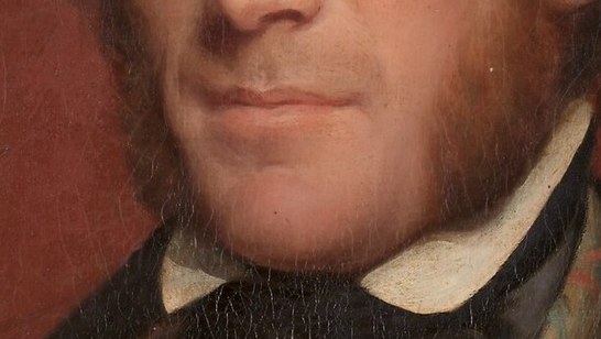 His precise brushwork captures every fold of his cravat.