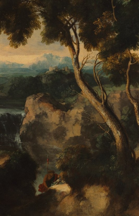 The texture and form of the tree suggest age and resilience, anchoring the composition.