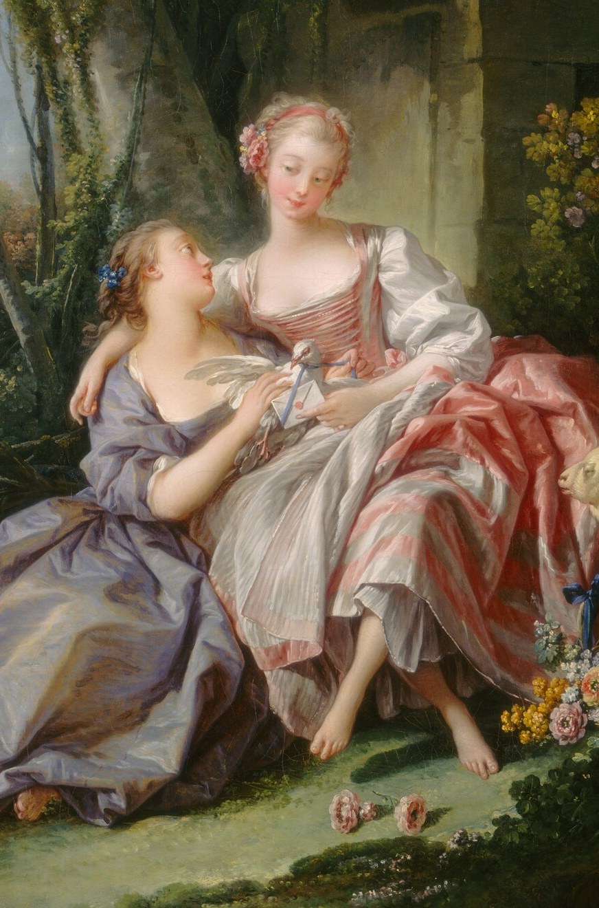A Rococo tour-de-force , cascading ribbons, shimmering silk panels, and layered petticoats; the light source seems to live inside the fabric itself