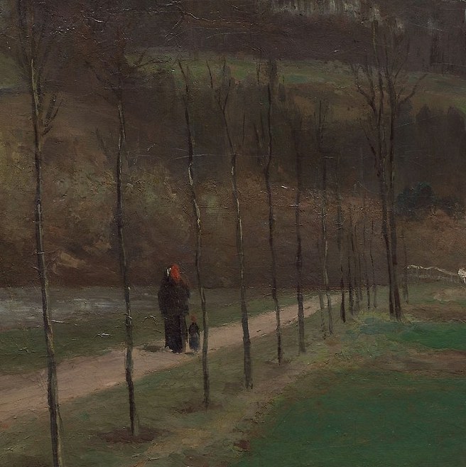 It captures the stillness of a cold, gray day.