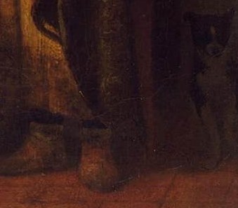 Even the dog looks to the departing son.