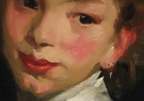 Rosy cheeks suggest a healthy glow.