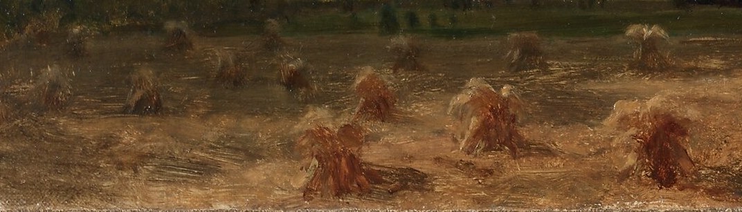 Notice the thick brushstrokes, making the hay feel tangible.