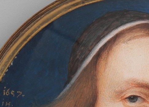 Puritans banned the lace. The collar marks him as Anglican.
