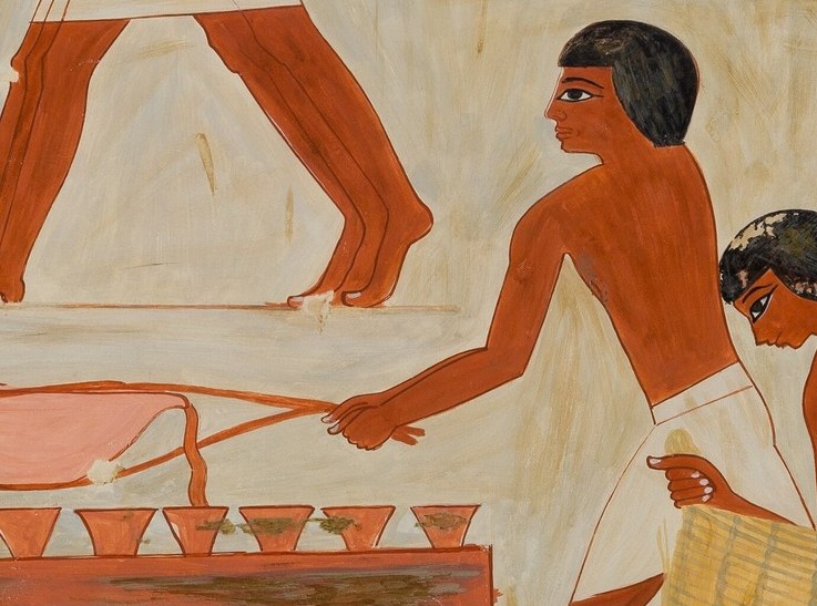 It’s a meticulous copy of a tomb painting, by Nina M. Davies.