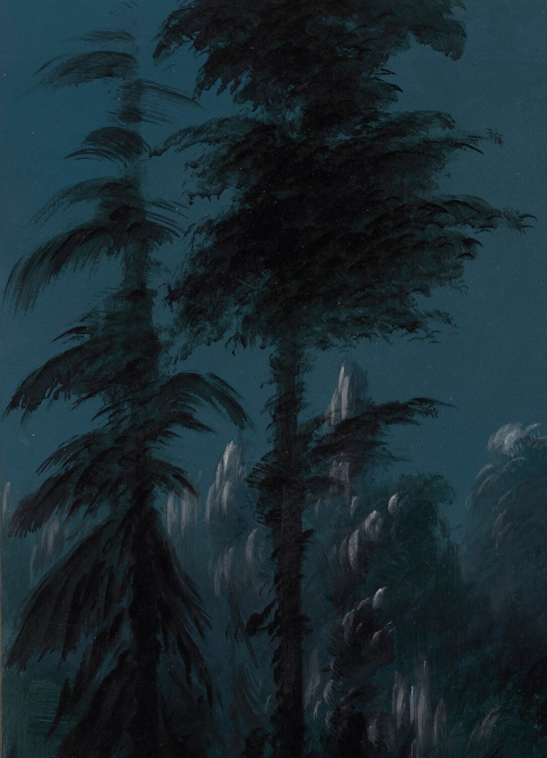 The lone tree provides cover for this nighttime ritual.