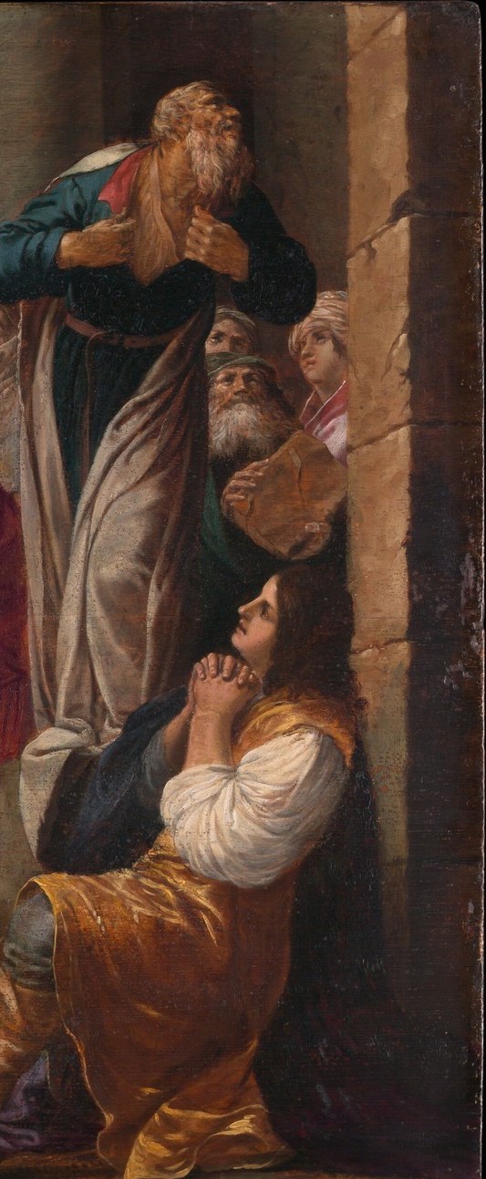 But the apostles refuse this worship. One tears his robe.