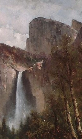 Bridalveil Fall thunders down the right wall.