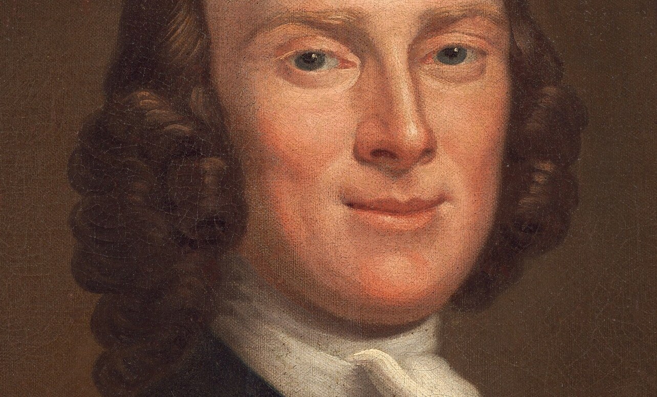 Even his powdered wig suggests wealth and status.