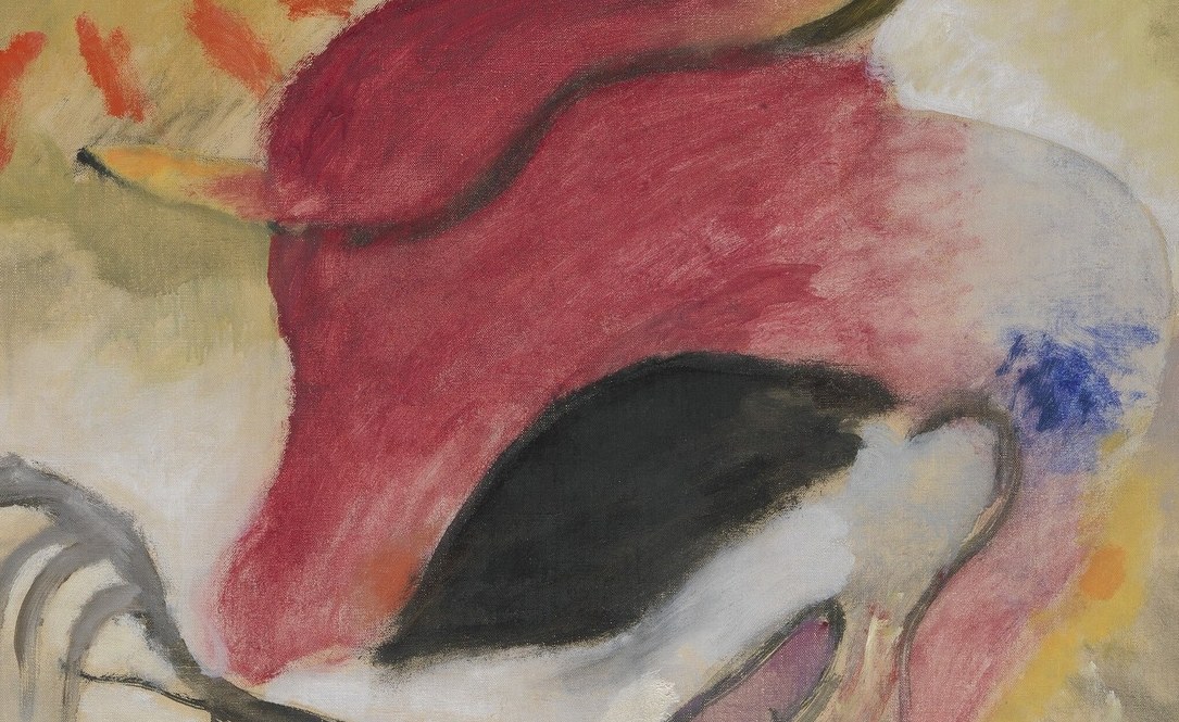 The dynamic red form expresses passion and strong emotion.