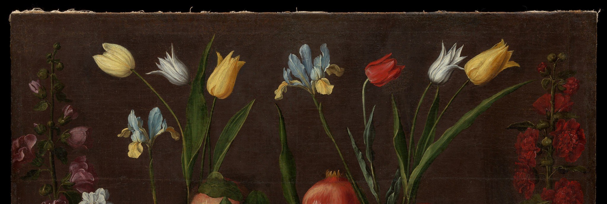 The extreme darkness, a Caravaggesque borrowing, turns every colour into a flare of light , formally liturgical in effect, reflecting the artist's convent context.